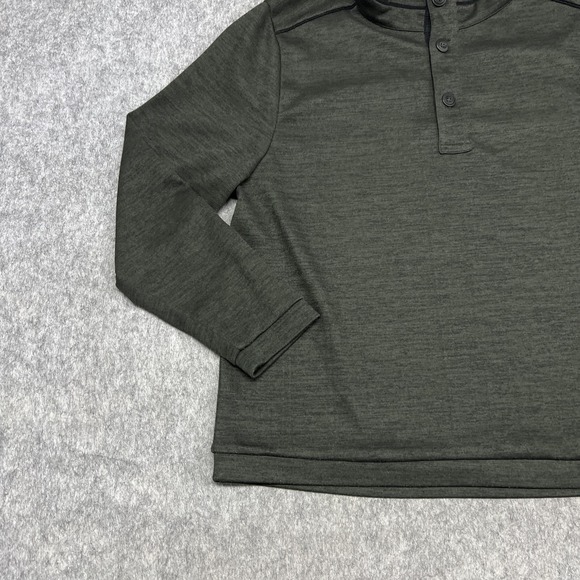 Carbon2cobalt Sweatshirt Mens XL Green Stretch Knit Henley Pullover Shirt Casual - Picture 5 of 16